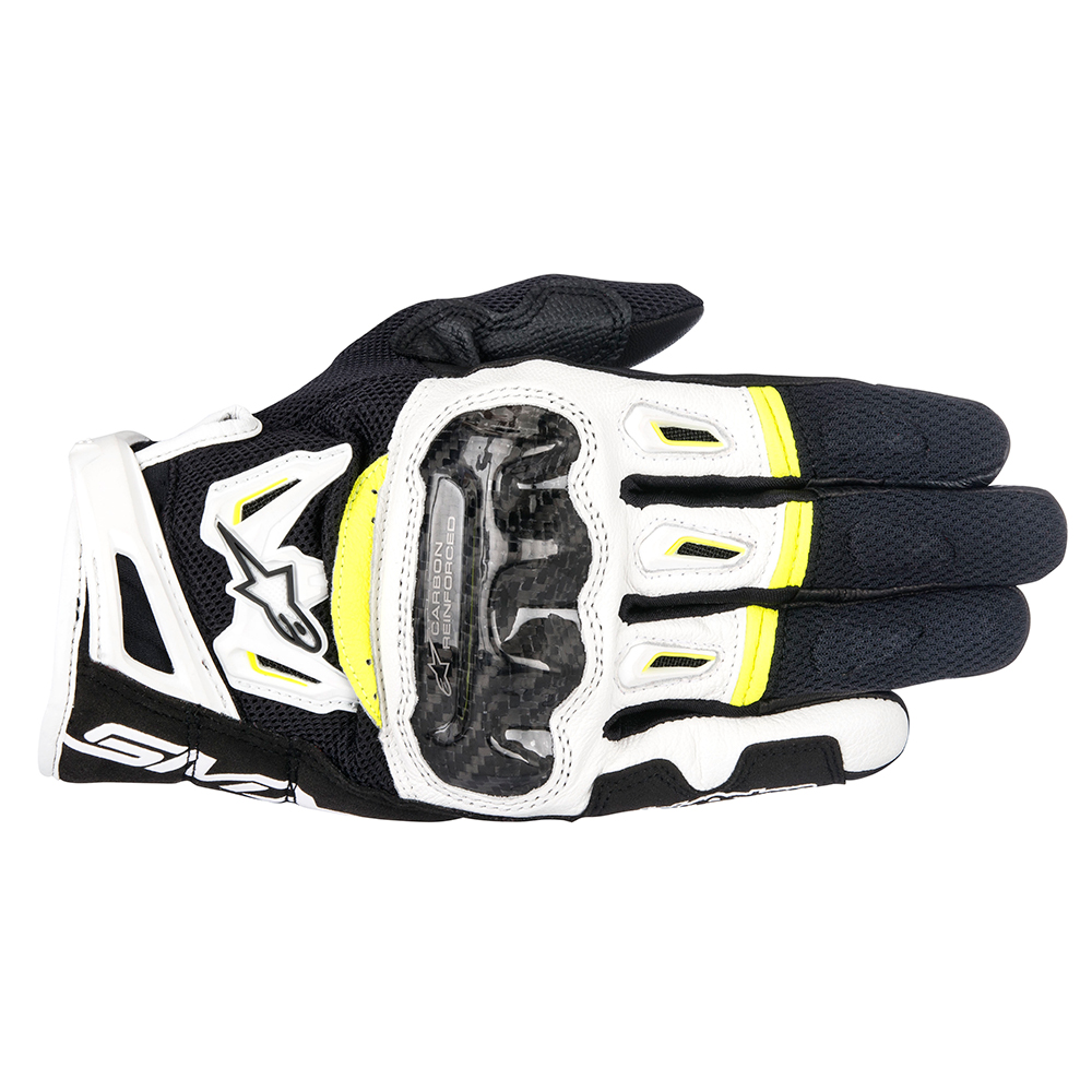 Alpinestars SMX-2 Air Carbon v2 Gloves Black White  Yellow