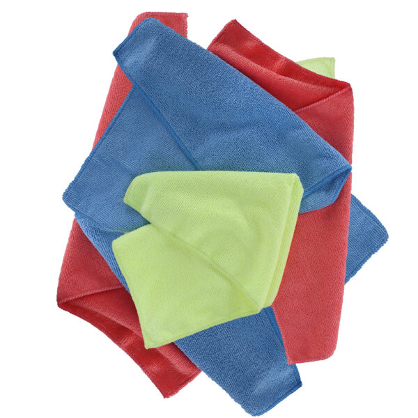 Oxford Microfibre Towels Pack of 6 Blue/Yellow/Red